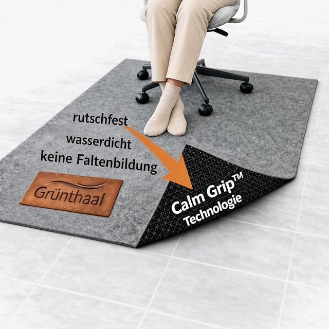 Grünthaal SilentFloor fleecebezogene Stuhlmatte in Grau