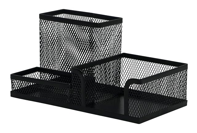 Q-Connect Metallnetz-Schreibtischorganizer mit 3 Fächern