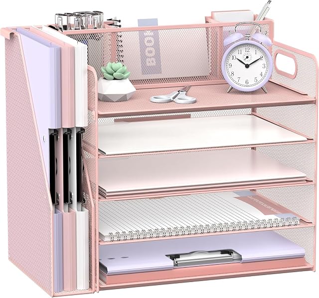 SUPTIDY mehrstufiger Schreibtischorganizer mit Papierablagen und Stiftehaltern