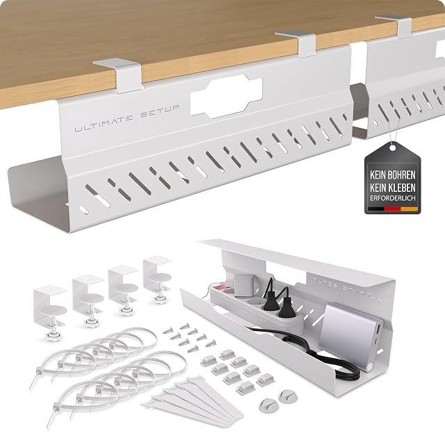Ultimate Setup übergroßer Kabel- und Steckerkorb für unter den Tisch