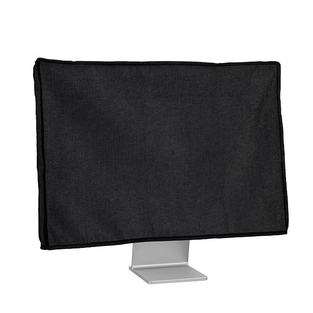 kwmobile Leinen-Staubschutzhülle über einem Desktop-Monitor