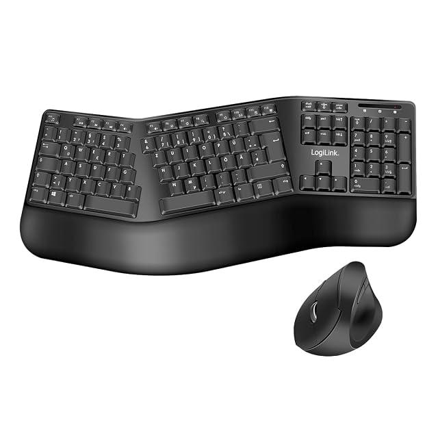 LogiLink kabelloses ergonomisches Tastatur- und Maus-Set