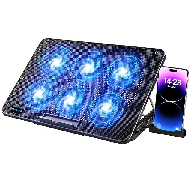 LIANGSTAR Laptop-Kühlpad mit sechs Lüftern und einem erhöhten Laptop