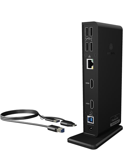 ICY BOX Dockingstation an zwei Monitore angeschlossen